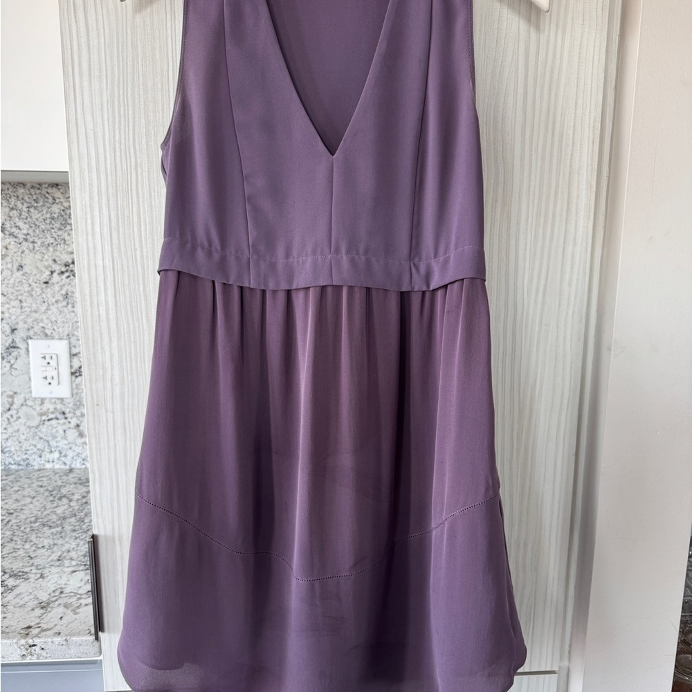 Wilfred Purple Pleated A-line Dress for Wedding Guest